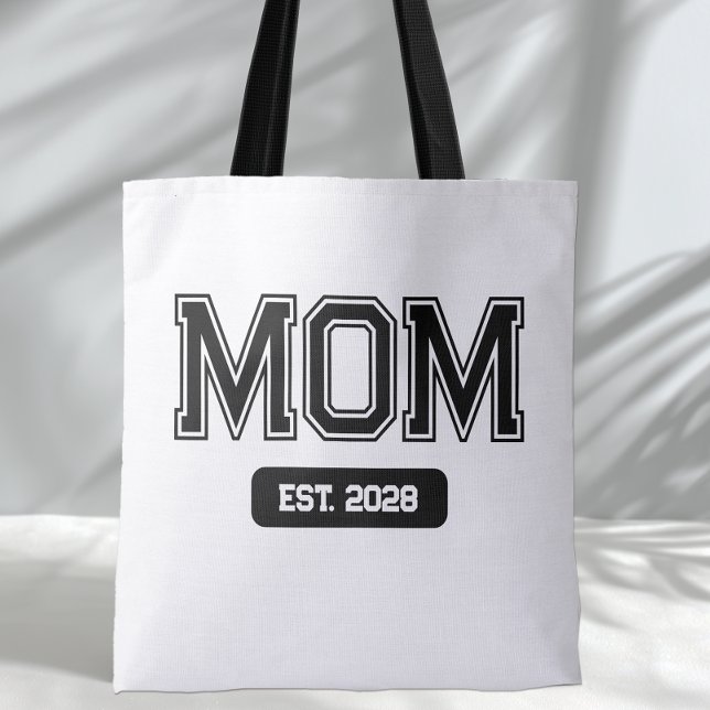 Custom Date New Mum Tote Bag (Mom Est. Tote Bag)