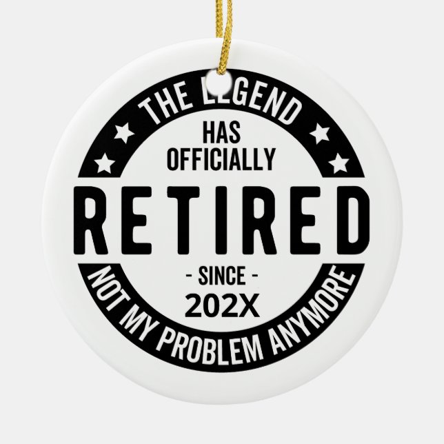 Custom Date The Legend Has Officially Retired Ceramic Tree Decoration (Front)