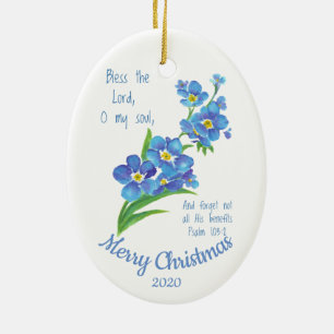 Custom Dated Christmas Bless the Lord Ceramic Tree Decoration