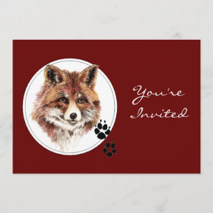 Custom Dated, Fox Animal Birthday Party Invitation