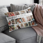 Custom Daughter 18 Photo Collage Lumbar Cushion<br><div class="desc">Discover our photo-centric scatter cushion,  an ideal gift for your daughter. Perfect for birthdays or christmas,  these pillows allows you to feature 18 photos as a sentimental keepsake. Emblazoned with a cheerful 'we love you' text,  you have the flexibility to change or delete the message to suit any occasion.</div>
