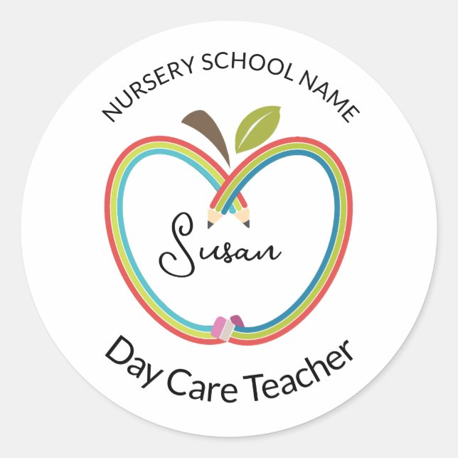 Custom Daycare Teacher stickers  (Front)
