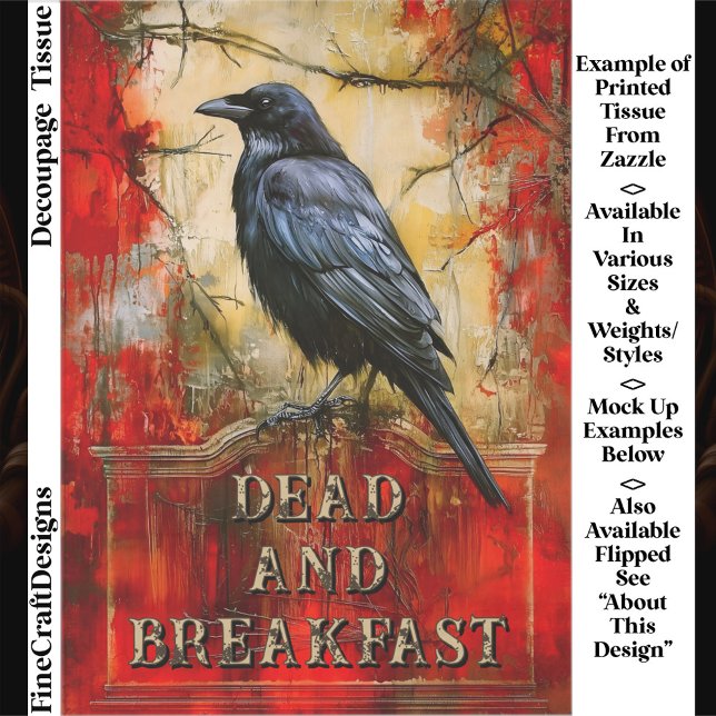 Custom “Dead and Breakfast” Spooky Raven Art ET3L Tissue Paper (Creator Uploaded)