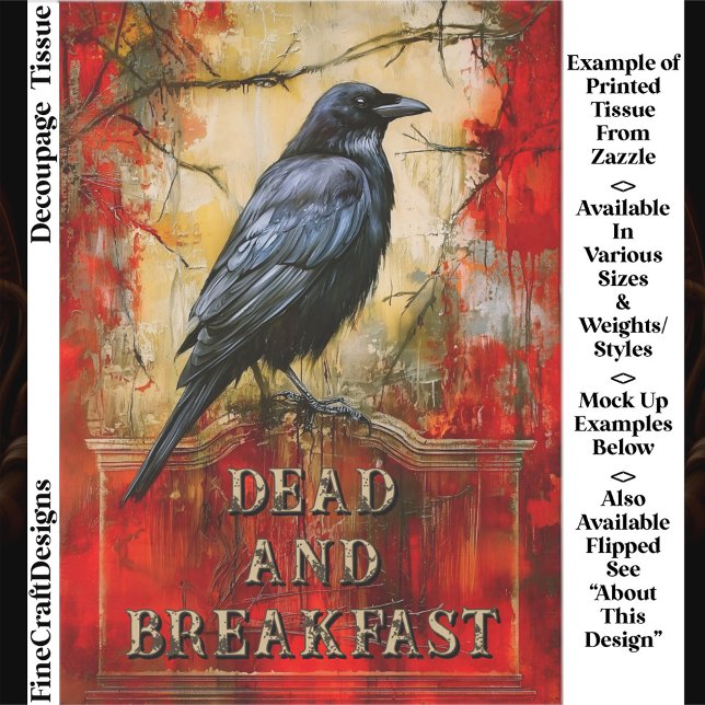Custom “Dead and Breakfast” Spooky Raven Art ET3R Tissue Paper (Creator Uploaded)