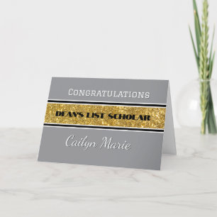 Custom DEAN'S LIST Scholar congrats card