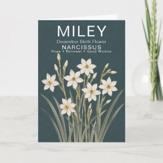 Custom December Birthday Narcissus Birth Flower Card