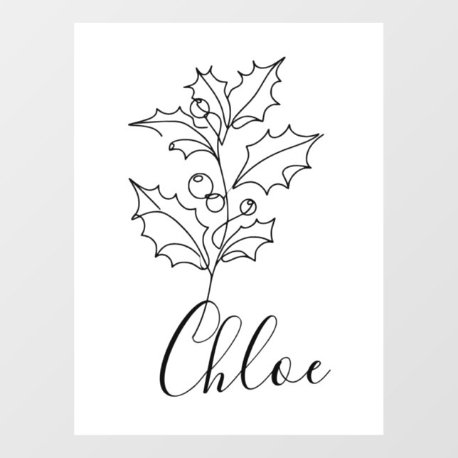 Custom December Holly Birth Flower Gift  (Sheet)