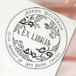 Custom Deco Ex Libris Bookplate with Floral Circle Rubber Stamp<br><div class="desc">Add a touch of personalisation and elegance to your books with this custom Ex Libris bookplate rubber stamp. Featuring a beautifully detailed floral circle design, this stamp allows you to imprint your name and address, making it perfect for marking your beloved books. Ideal for bibliophiles, teachers, or anyone who loves...</div>