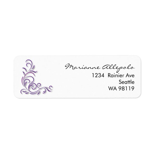 Custom decorative scroll return address (Front)