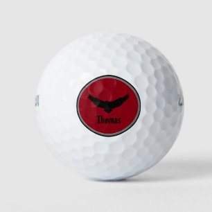 Custom deep dark grey simple clean eagle  golf balls