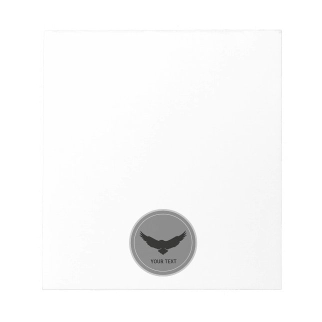 Custom deep dark grey simple clean eagle  notepad (Front)