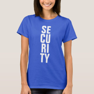 Custom Deep Royal Blue Template Womens Security T-Shirt