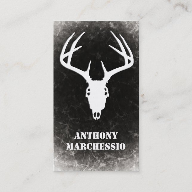Custom Deer Hunting Skull Business Card (Front)