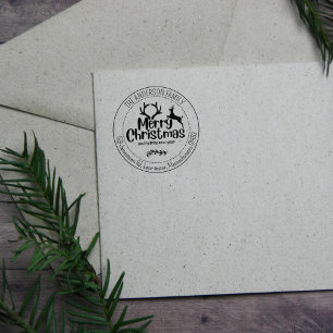Custom Deer Return Address Rubber Stamp