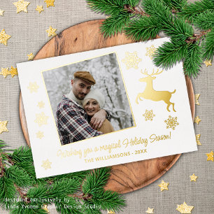 Custom Deer & Snowflakes On White Gold