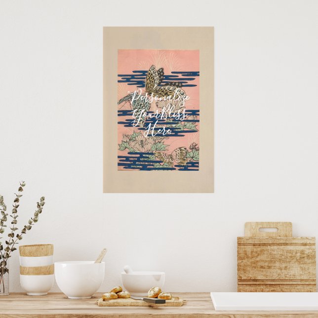 CUSTOM Delicate Hime Kawaii Butterfly Art  Poster (Kitchen)
