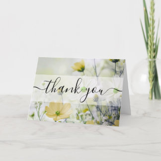 Custom Delicate Yellow Flowers Thank You Card