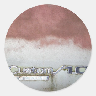 custom deluxe pink and white classic round sticker