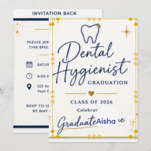Custom Dental Hygienist Graduation Invitation Na