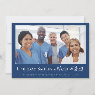 Custom Dental Office Photo Holiday Smiles Blue