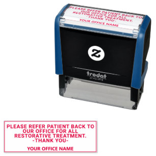 Custom Dental Office Specialist Referral Message Self-inking Stamp