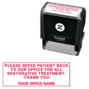 Custom Dental Office Specialist Referral Message Self-inking Stamp