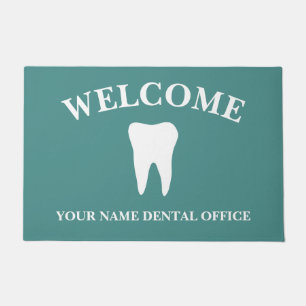 Custom dental practice door mat with tooth logo