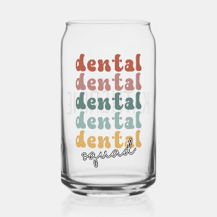 Custom Dental Squad Dental Team Dental Staff Can Glass