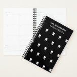 Custom Dentist Office  Black  Appointment Planner<br><div class="desc">Personalise your appointment book with your dentist office name. A tooth pattern on a black background is something your clients will love.</div>
