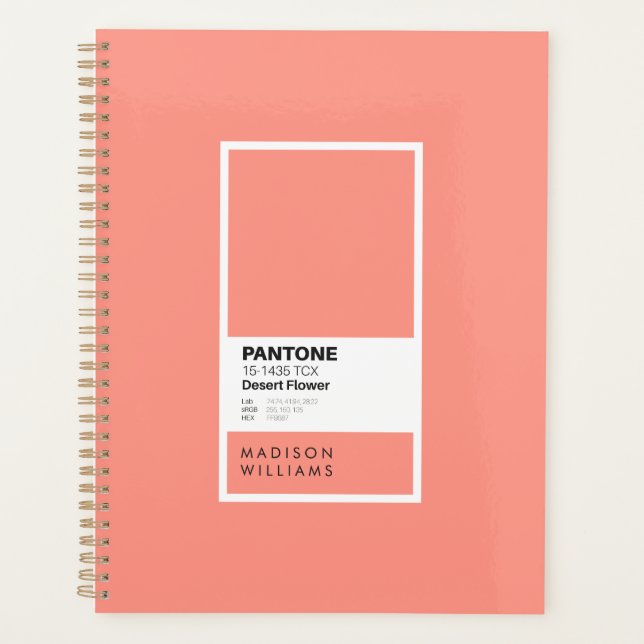 Custom Desert Flower Notebook | Personalised Coral Planner (Front)
