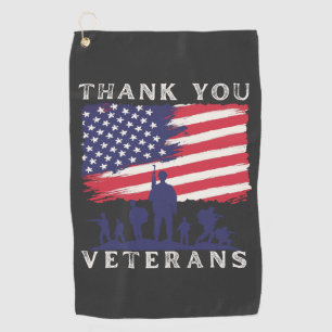 Custom design: American Flag Thank You Veterans Golf Towel