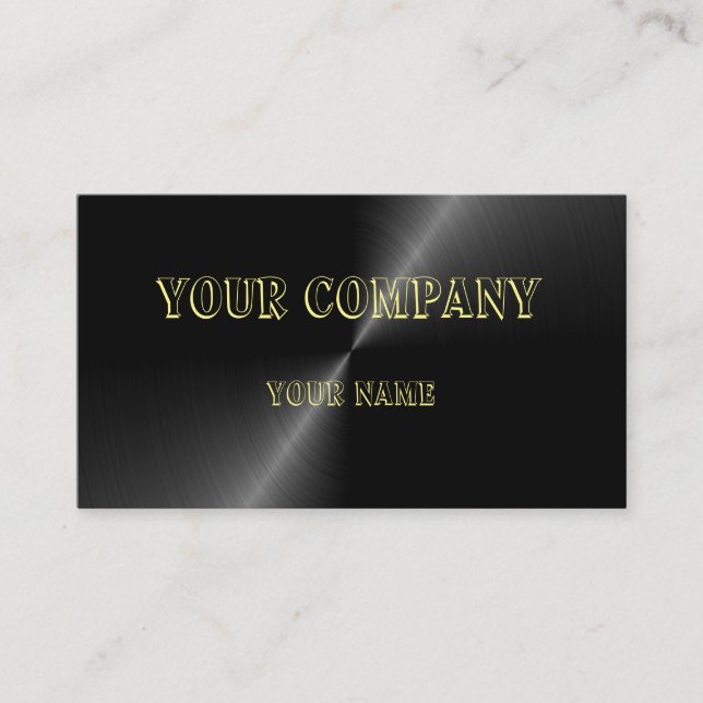 Custom Design Black Metallic Business Card (Front)