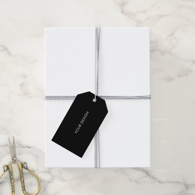 Custom Design Logo Black Hang Tags with String (With Twine)