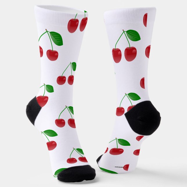 Custom Design Socks Cherries HAMbWG (Angled)