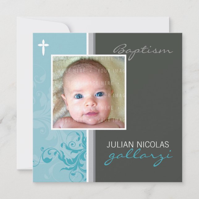 CUSTOM DESIGN :: Suzana Baptism Invite - posh 2SQ (Front)