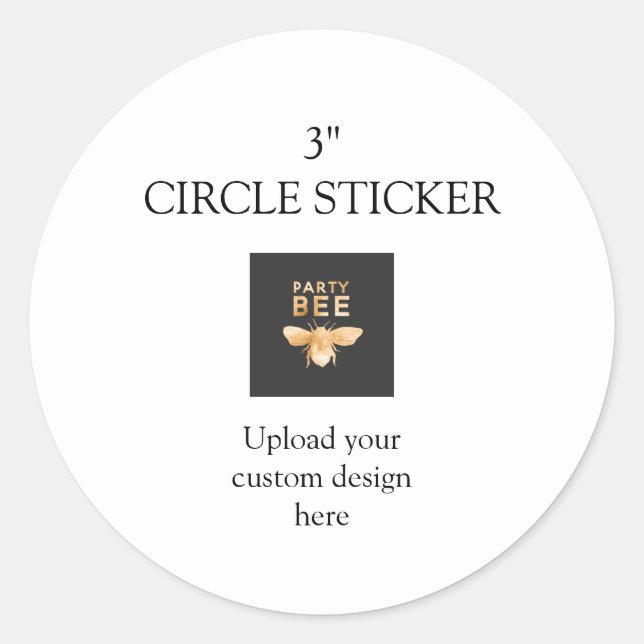 Custom Design Upload Classic Round Sticker (Front)