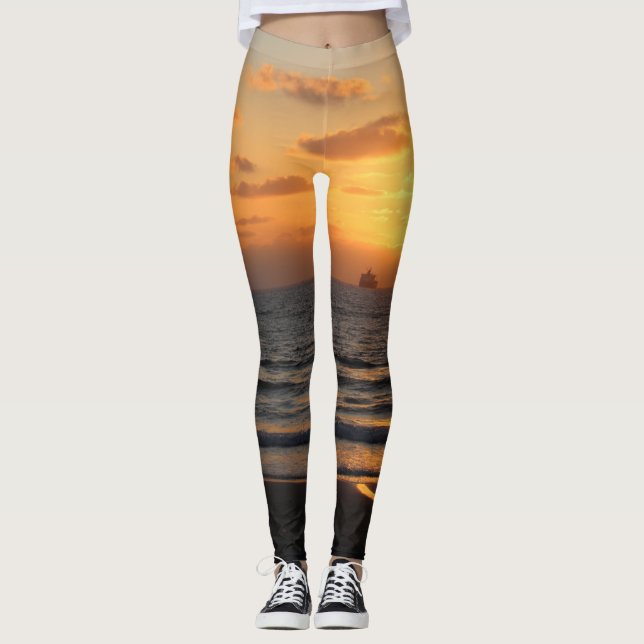 Custom Design With Your Own Text And Your Photo Leggings (Front)