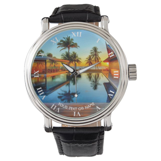 Custom Design With Your Own Text And Your Photo Watch (Front)