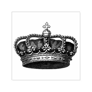 Custom Design Your Logo l Personalise Crown w/Text Self-inking Stamp