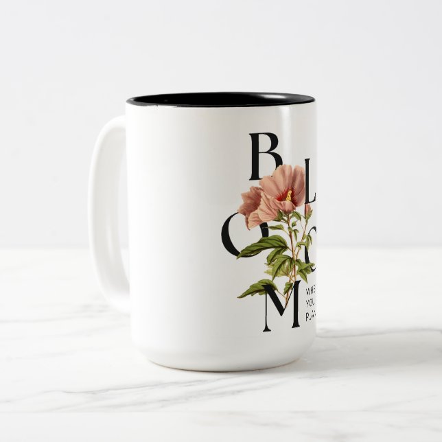 Custom Designed Ceramic Coffee Mug (Front Left)