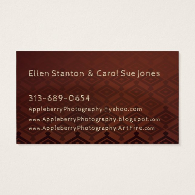 Custom Designed Marketing Material For Photographs (Back)