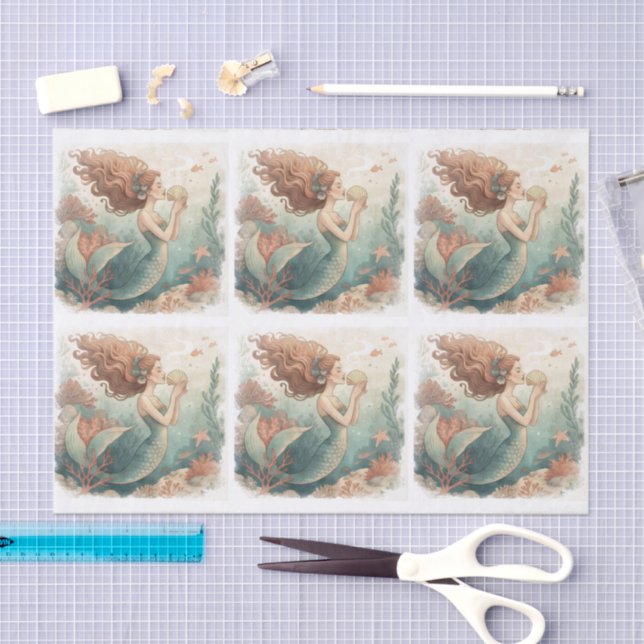 Custom designed tissue paper MERMAID (Craft)