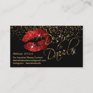 Custom - Desire to Dazzle - Red Lips Business Card