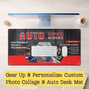 Custom Desk Mat – Photo Collage or Car Theme Pad