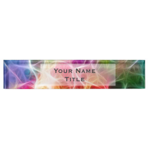 Custom Desk Name Plate Colourful Light Pink Net
