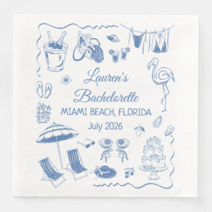 Custom Destination Bachelorette Banner Gift Napkin