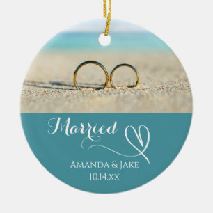 Custom Destination Beach Wedding Ceramic Tree Decoration