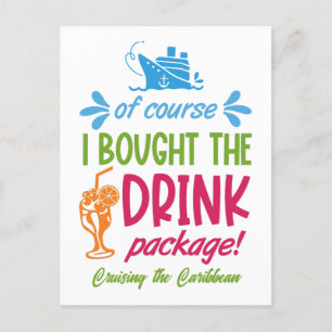 Custom Destination Cruise Drinks Postcard