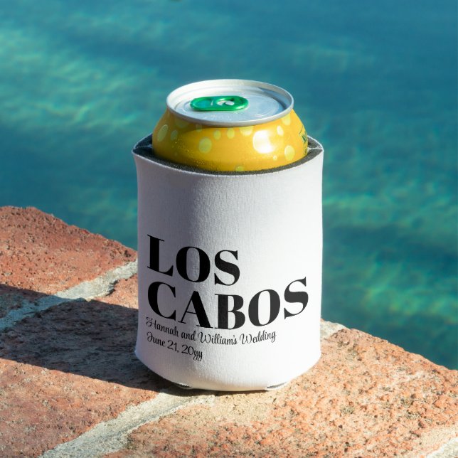 Custom Destination Wedding Welcome to Los Cabos Can Cooler (In Situ Pool)