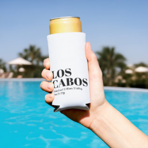 Custom Destination Wedding Welcome to Los Cabos Seltzer Can Cooler